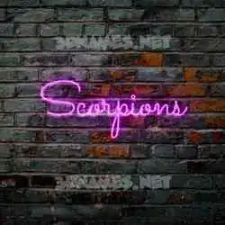 scorpions in Pink Neon style - 3D name wallpaper