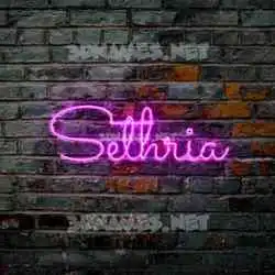 sethria in Pink Neon style - 3D name wallpaper