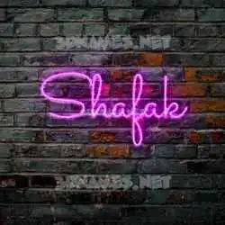 shafak in Pink Neon style - 3D name wallpaper