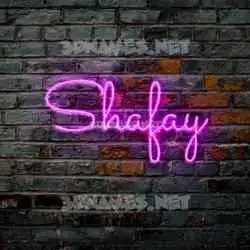 shafay in Pink Neon style - 3D name wallpaper