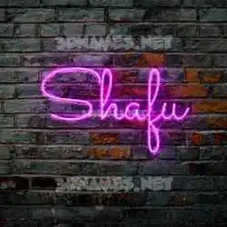 shafu in Pink Neon style - 3D name wallpaper