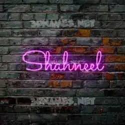 shahneel in Pink Neon style - 3D name wallpaper