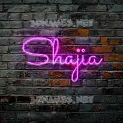 shajia in Pink Neon style - 3D name wallpaper