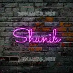 shanib in Pink Neon style - 3D name wallpaper