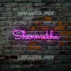 shanmukha in Pink Neon style - 3D name wallpaper