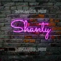 shanty in Pink Neon style - 3D name wallpaper