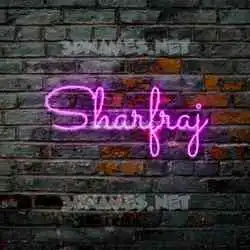 sharfraj in Pink Neon style - 3D name wallpaper