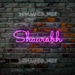 shaurabh in Pink Neon style - 3D name wallpaper
