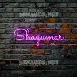 shazumar in Pink Neon style - 3D name wallpaper