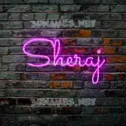 sheraj in Pink Neon style - 3D name wallpaper