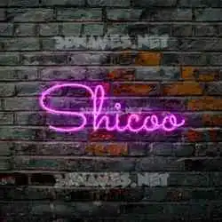 shicoo in Pink Neon style - 3D name wallpaper