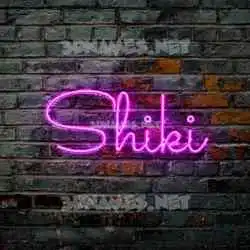 shiki in Pink Neon style - 3D name wallpaper