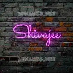 shivajee in Pink Neon style - 3D name wallpaper