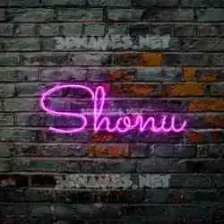 shonu in Pink Neon style - 3D name wallpaper