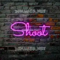 shoot in Pink Neon style - 3D name wallpaper
