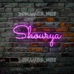 shourya in Pink Neon style - 3D name wallpaper