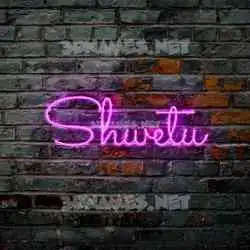 shwetu in Pink Neon style - 3D name wallpaper