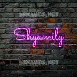 shyamily in Pink Neon style - 3D name wallpaper