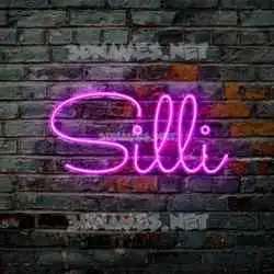 silli in Pink Neon style - 3D name wallpaper
