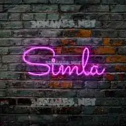 simla in Pink Neon style - 3D name wallpaper