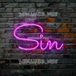 sin in Pink Neon style - 3D name wallpaper
