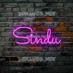 sindu in Pink Neon style - 3D name wallpaper