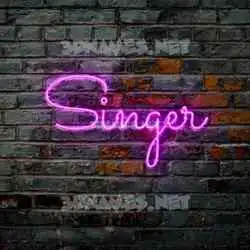singer in Pink Neon style - 3D name wallpaper