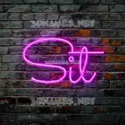 sit in Pink Neon style - 3D name wallpaper
