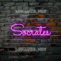 socrates in Pink Neon style - 3D name wallpaper