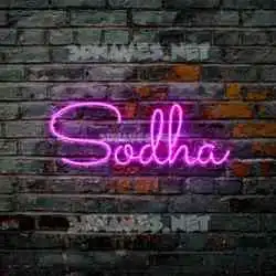 sodha in Pink Neon style - 3D name wallpaper