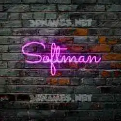 softman in Pink Neon style - 3D name wallpaper
