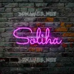 soliha in Pink Neon style - 3D name wallpaper