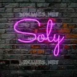 soly in Pink Neon style - 3D name wallpaper