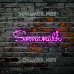 somanath in Pink Neon style - 3D name wallpaper