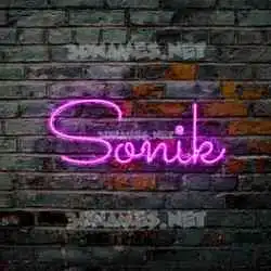 sonik in Pink Neon style - 3D name wallpaper