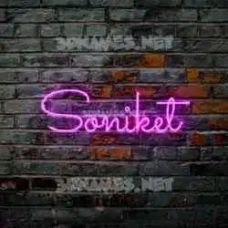 soniket in Pink Neon style - 3D name wallpaper