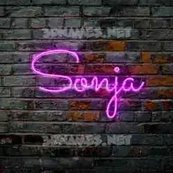 sonja in Pink Neon style - 3D name wallpaper