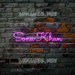 sonu khan in Pink Neon style - 3D name wallpaper