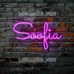 soofia in Pink Neon style - 3D name wallpaper