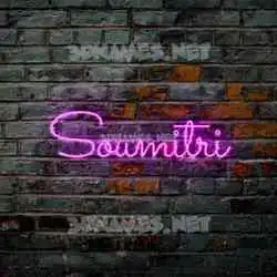 soumitri in Pink Neon style - 3D name wallpaper