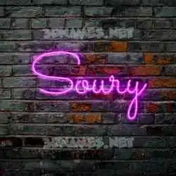 soury in Pink Neon style - 3D name wallpaper