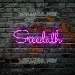 sreedath in Pink Neon style - 3D name wallpaper