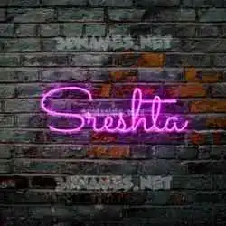 sreshta in Pink Neon style - 3D name wallpaper