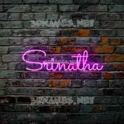 srinatha in Pink Neon style - 3D name wallpaper