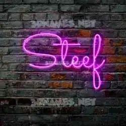 steef in Pink Neon style - 3D name wallpaper