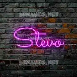 stevo in Pink Neon style - 3D name wallpaper