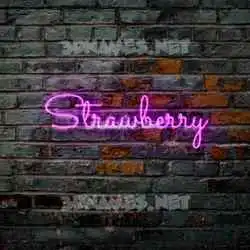 strawberry in Pink Neon style - 3D name wallpaper