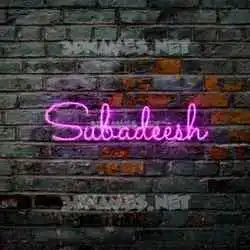subadeesh in Pink Neon style - 3D name wallpaper