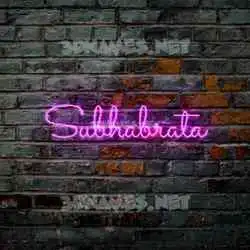 subhabrata in Pink Neon style - 3D name wallpaper