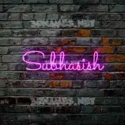 subhasish in Pink Neon style - 3D name wallpaper